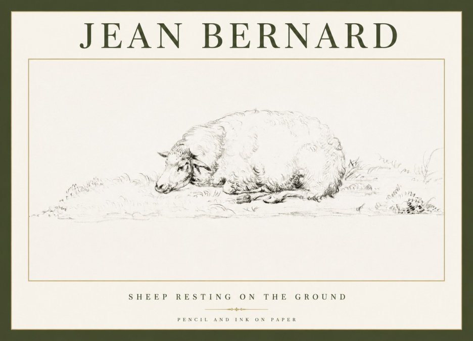 Jean Bernard Sheep Resting on the Ground No1 - Poszter