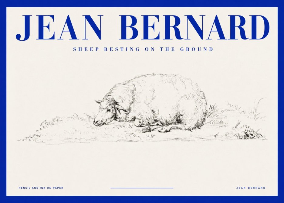 Jean Bernard Sheep Resting on the Ground No2 - Poszter