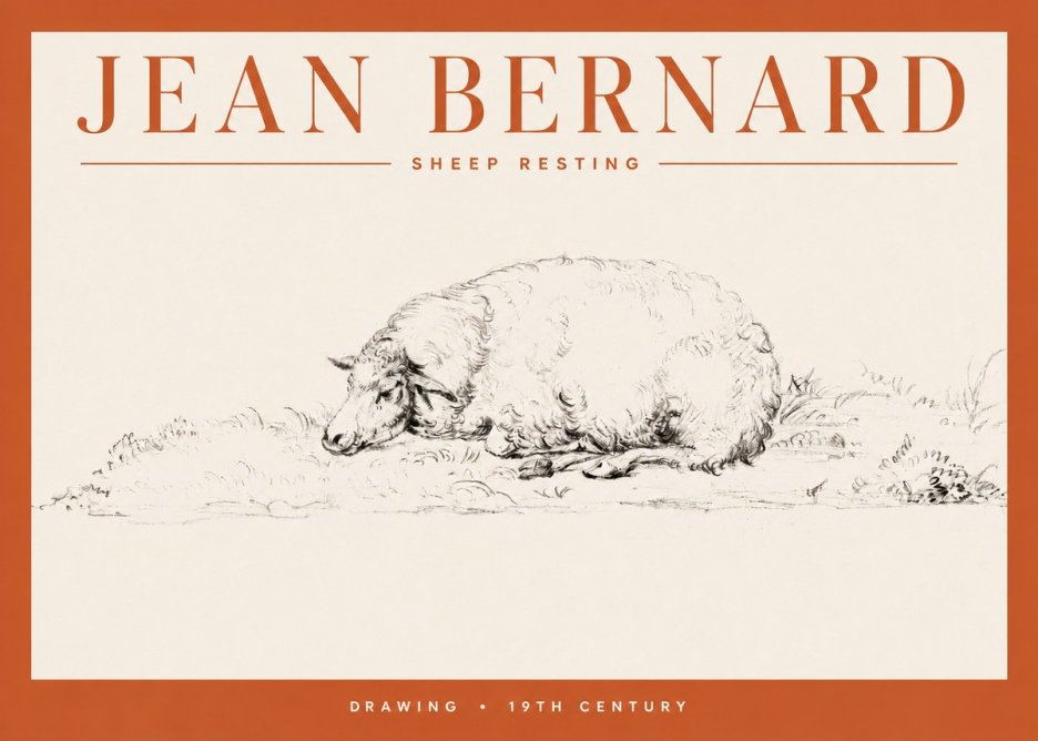 Jean Bernard Sheep Resting on the Ground No4 - Poszter