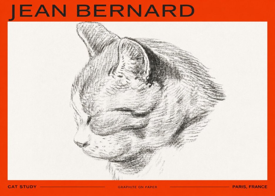 Jean Bernard Cat Study I No2 - Poszter