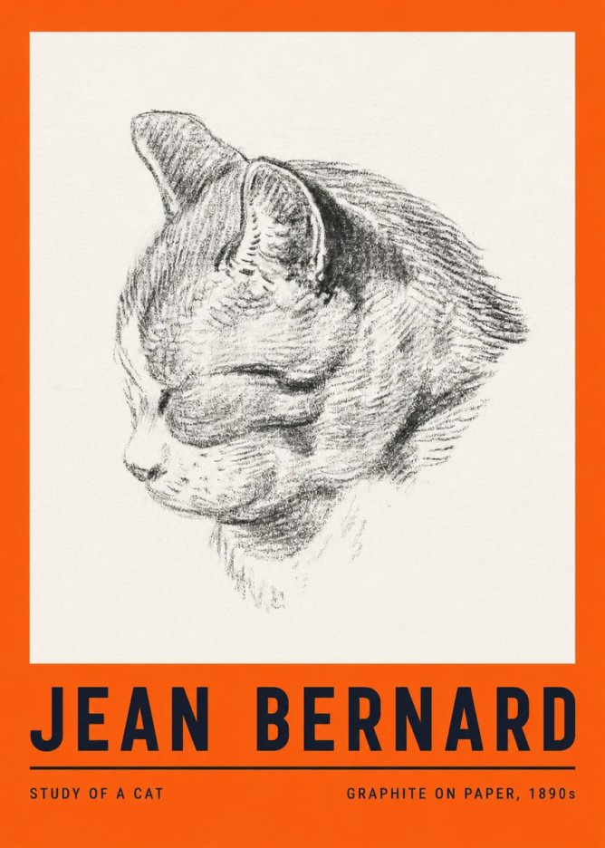 Jean Bernard Cat Study I No4 - Poszter