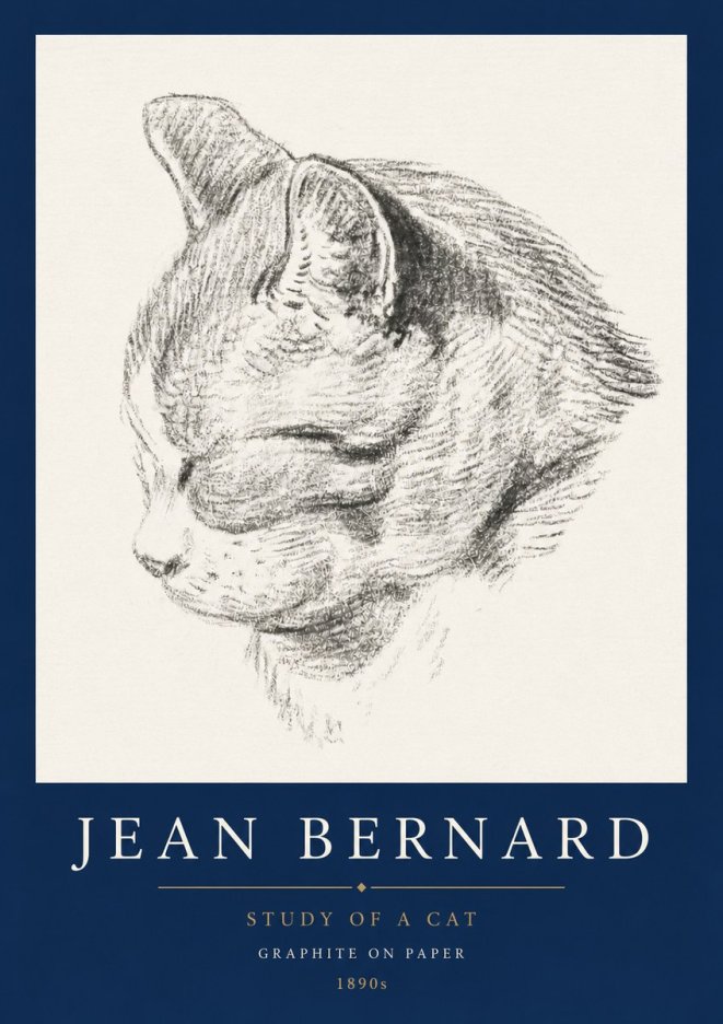 Jean Bernard Cat Study I No5 - Poszter