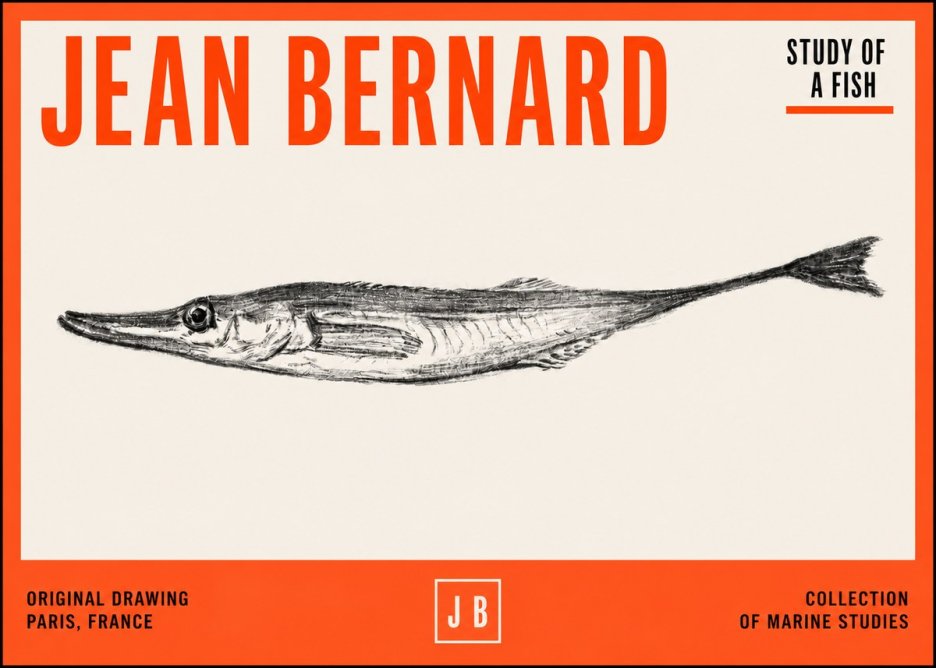 Jean Bernard Study of a Fish I No2 - Poszter
