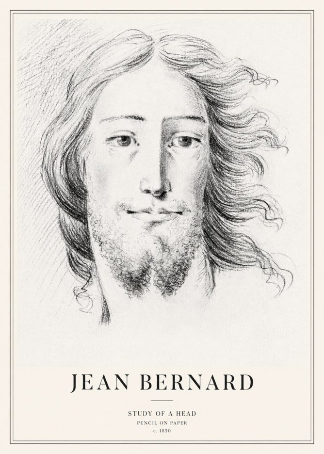 Jean Bernard Study of a Head No3 - Poszter