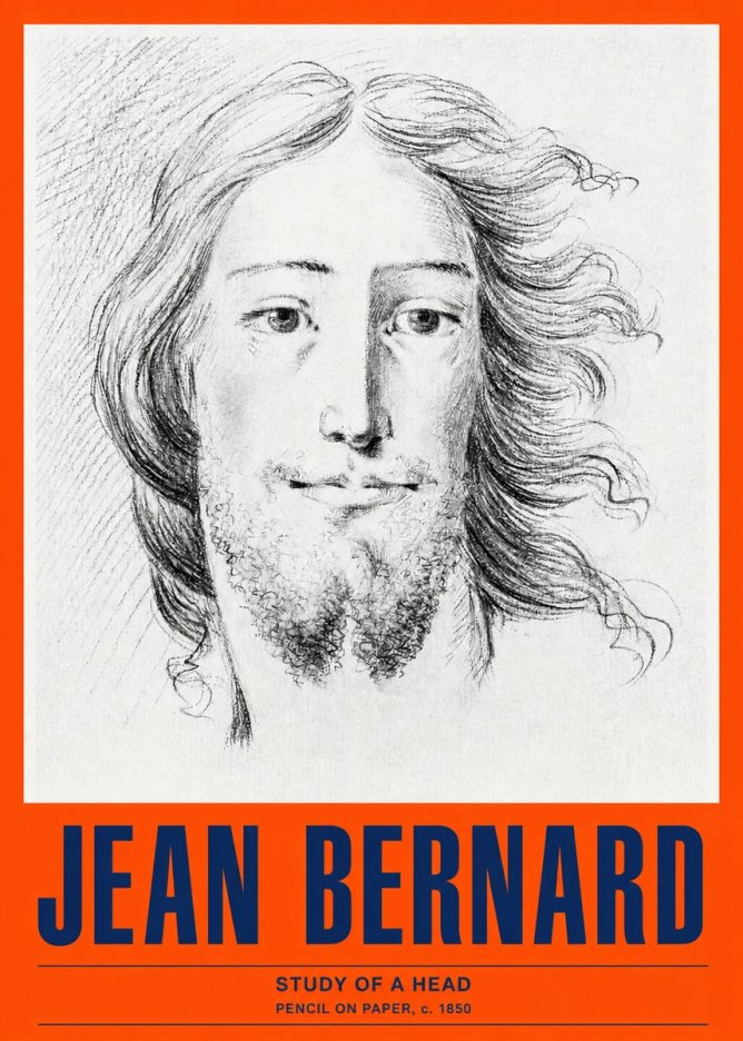 Jean Bernard Study of a Head No4 - Poszter
