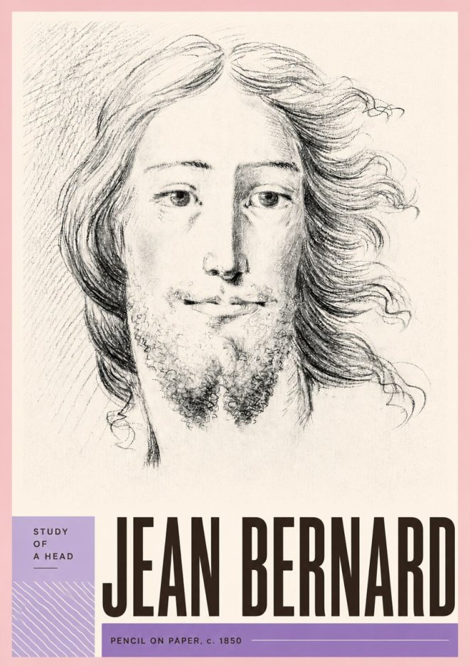 Jean Bernard Study of a Head No5 - Poszter