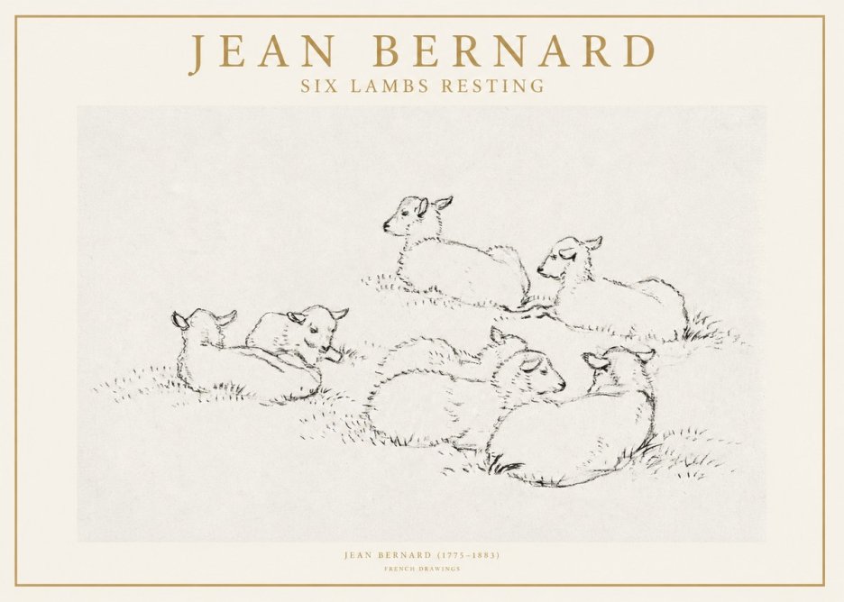 Jean Bernard Study of Lambs No2 - Poszter
