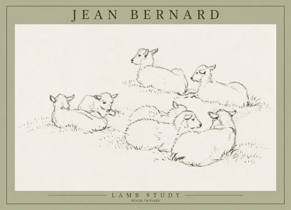 Jean Bernard Study of Lambs No3 - Poszter