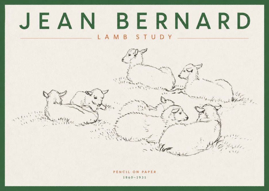Jean Bernard Study of Lambs No5 - Poszter