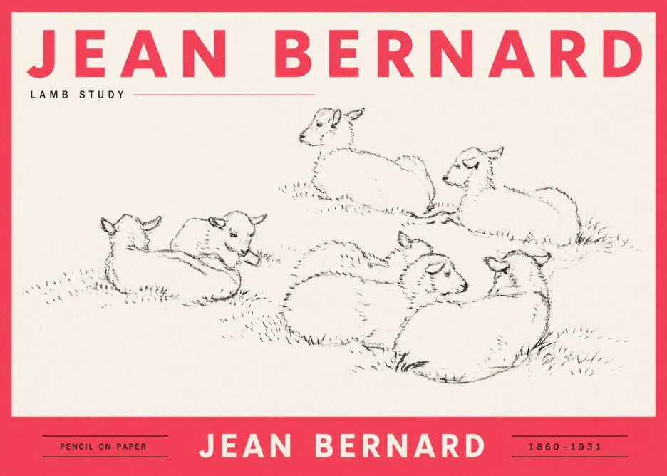Jean Bernard Study of Lambs No6 - Poszter