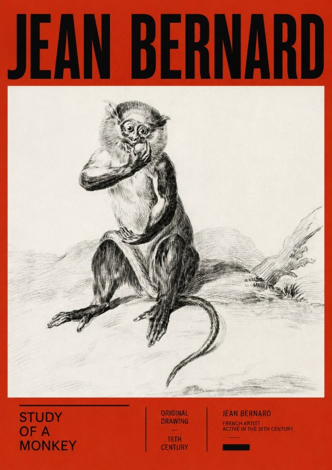 Jean Bernard Study of a Monkey No2 - Poszter