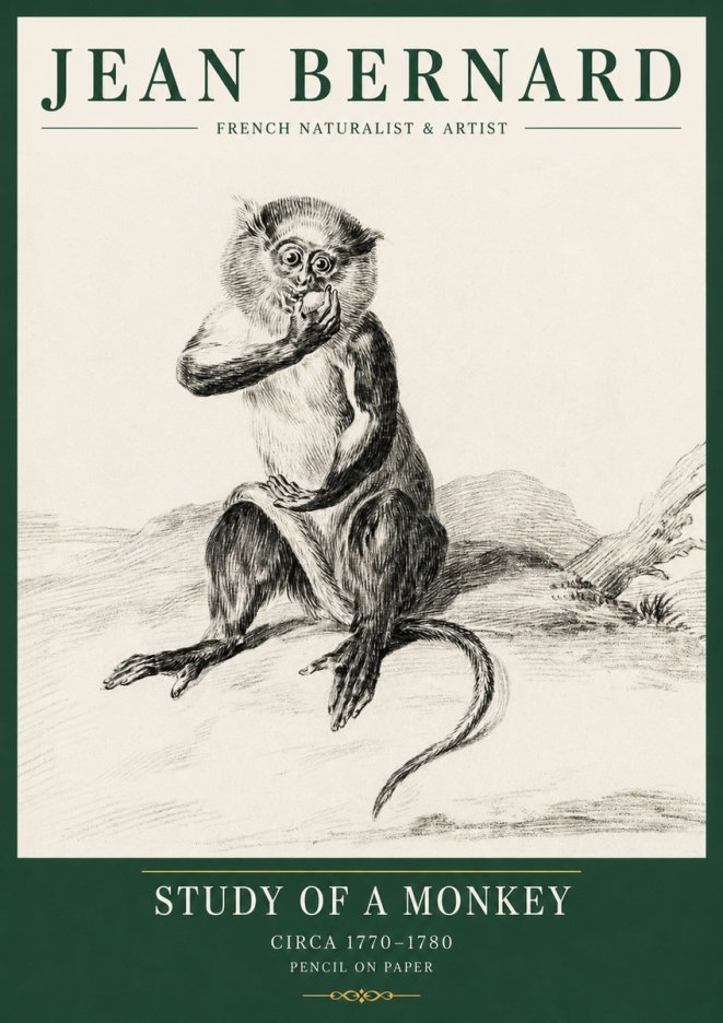 Jean Bernard Study of a Monkey No5 - Poszter