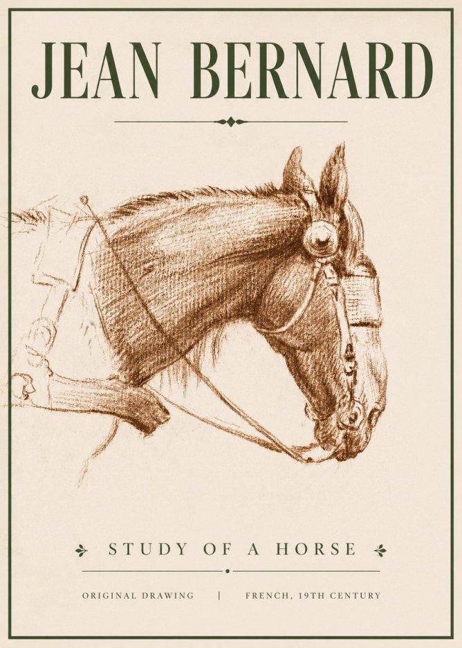 Jean Bernard Equine Study No5 - Poszter