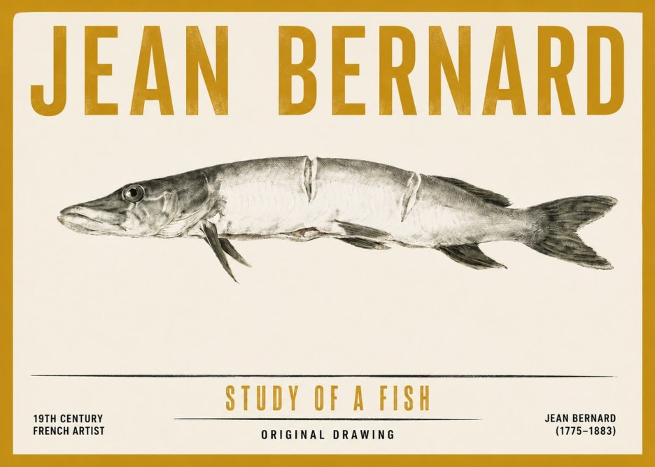 Jean Bernard Study of a Fish II No5 - Poszter