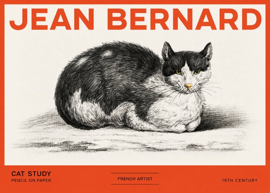 Jean Bernard Cat Study II No2 - Poszter