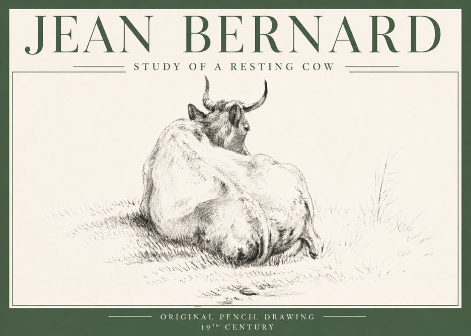 Jean Bernard Study of a Resting Cow I No4 - Poszter