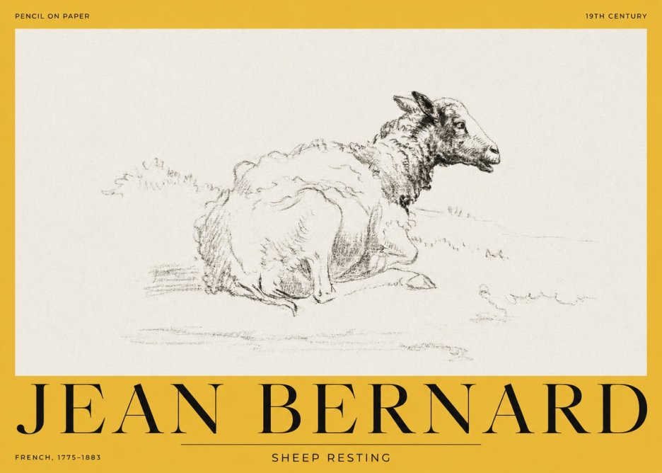 Jean Bernard Sheep Resting No2 - Poszter