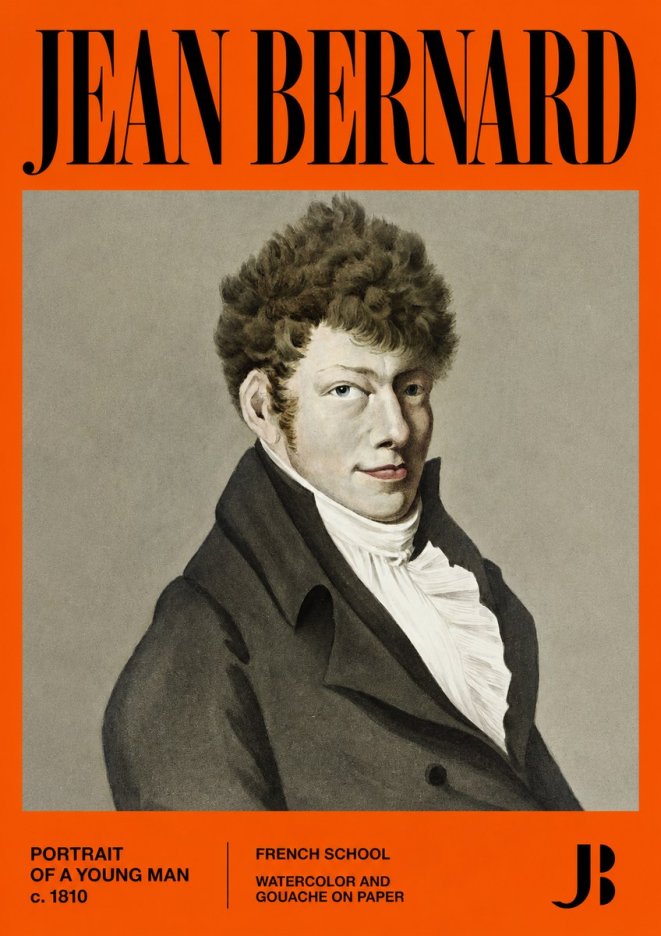 Jean Bernard Portrait of a Young Man No2 - Poszter