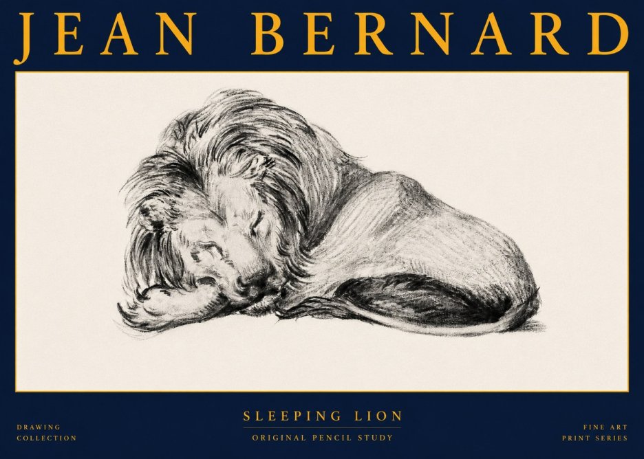 Jean Bernard Sleeping Lion No2 - Poszter