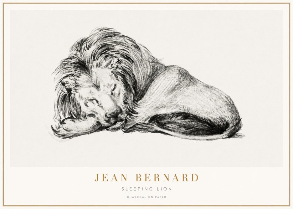 Jean Bernard Sleeping Lion No3 - Poszter