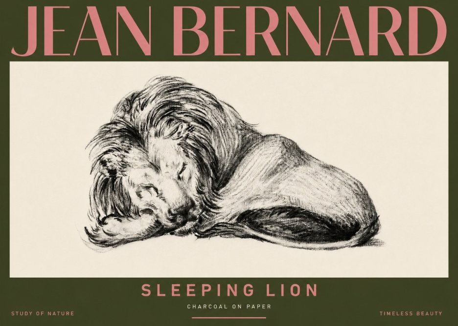 Jean Bernard Sleeping Lion No5 - Poszter