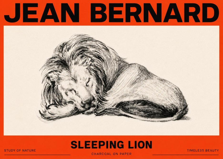 Jean Bernard Sleeping Lion No6 - Poszter