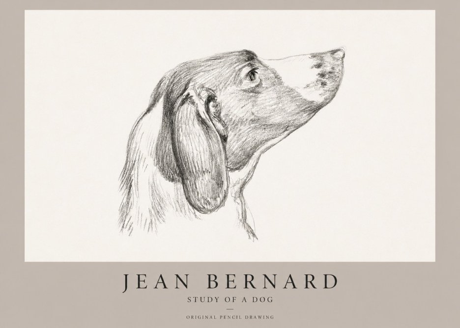 Jean Bernard Study of a Dog I No1 - Poszter