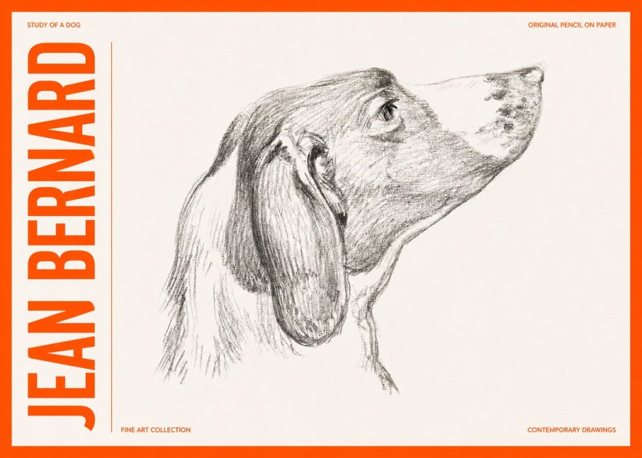 Jean Bernard Study of a Dog I No3 - Poszter