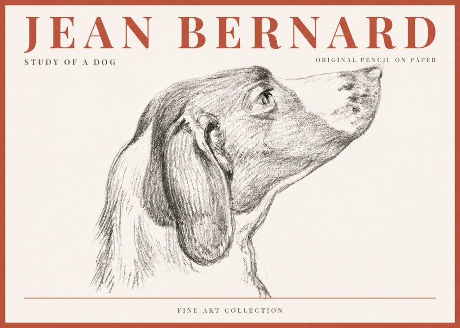 Jean Bernard Study of a Dog I No6 - Poszter