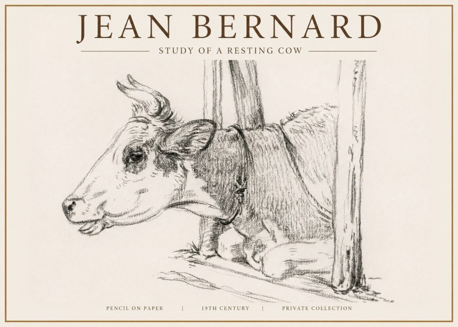 Jean Bernard Study of a Resting Cow II No4 - Poszter