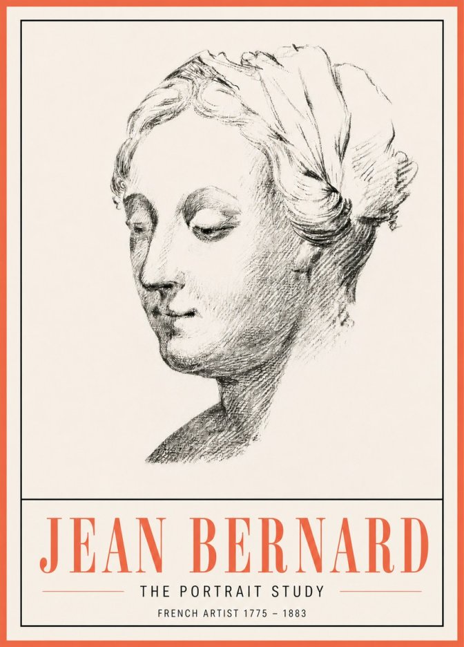 Jean Bernard Study of a Woman No5 - Poszter