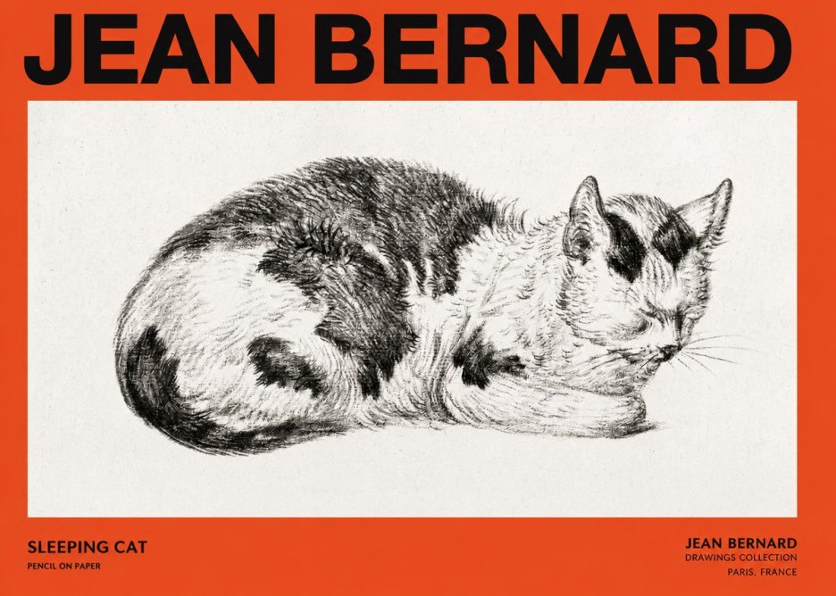 Jean Bernard Sleeping Cat I No2 - Poszter