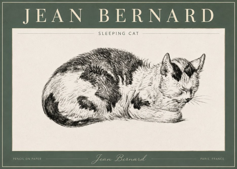 Jean Bernard Sleeping Cat I No4 - Poszter
