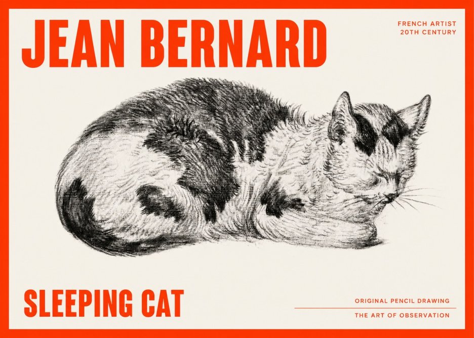 Jean Bernard Sleeping Cat I No6 - Poszter
