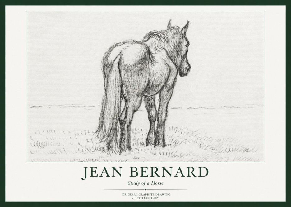 Jean Bernard Study of a Horse II No1 - Poszter