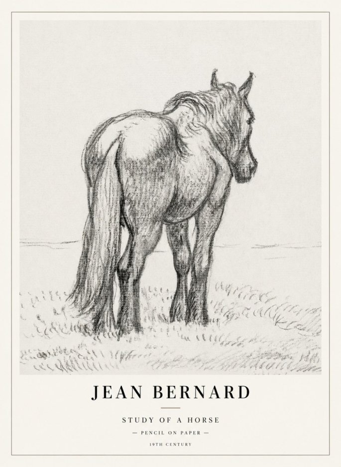 Jean Bernard Study of a Horse II No2 - Poszter