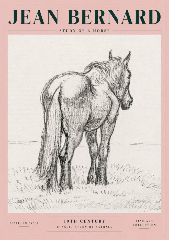 Jean Bernard Study of a Horse II No4 - Poszter