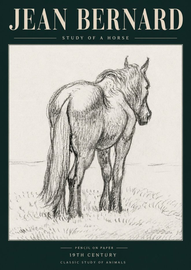 Jean Bernard Study of a Horse II No5 - Poszter