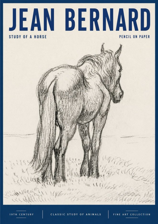 Jean Bernard Study of a Horse II No6 - Poszter