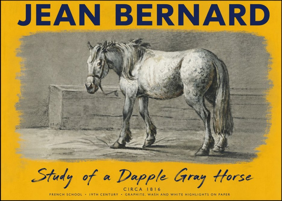 Jean Bernard Study of a Dapple Gray Horse No5 - Poszter