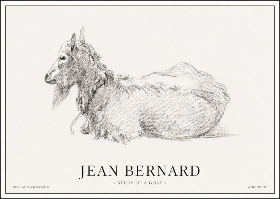 Jean Bernard Study of a Goat I No1 - Poszter