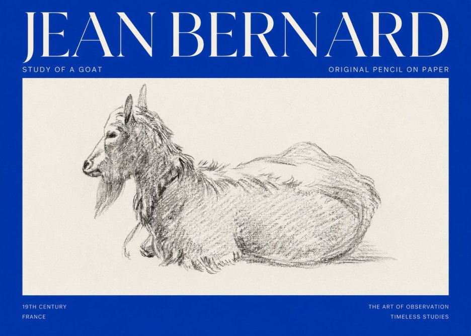 Jean Bernard Study of a Goat I No2 - Poszter