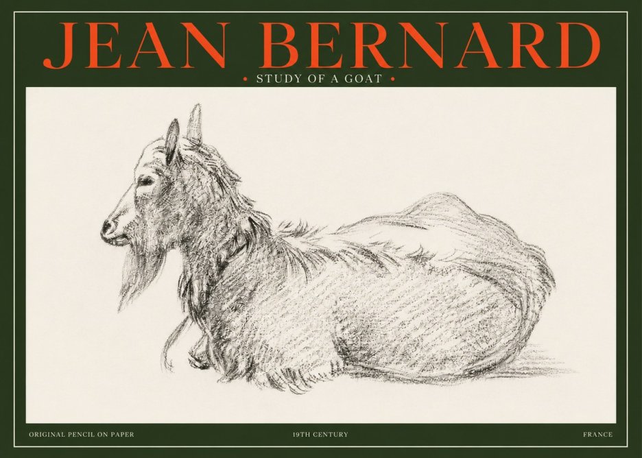 Jean Bernard Study of a Goat I No3 - Poszter