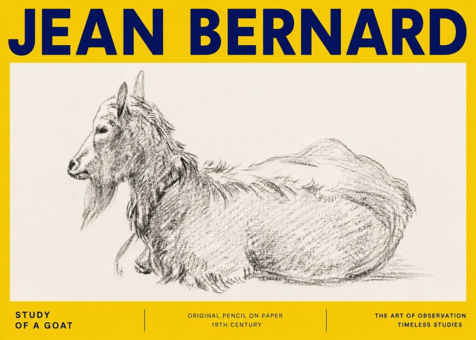 Jean Bernard Study of a Goat I No4 - Poszter