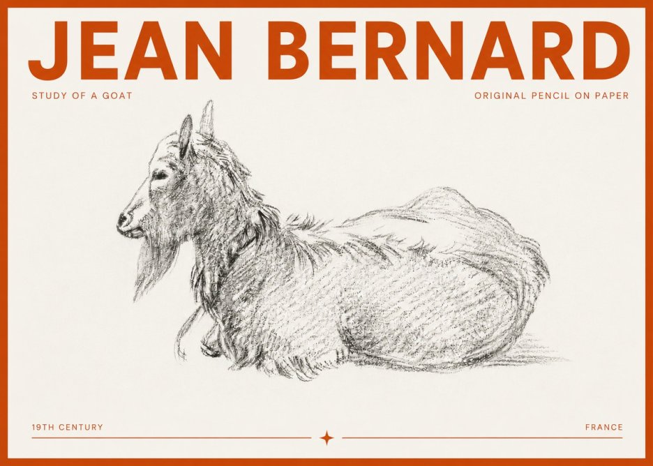 Jean Bernard Study of a Goat I No5 - Poszter