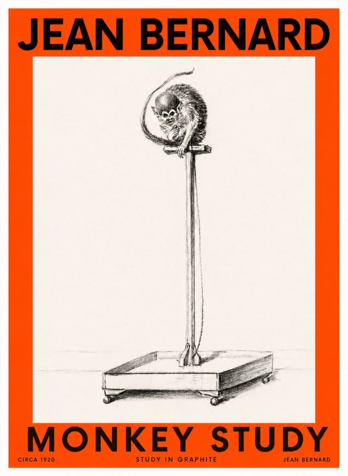 Jean Bernard Monkey Study No2 - Poszter