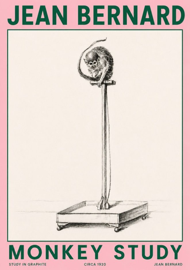 Jean Bernard Monkey Study No4 - Poszter