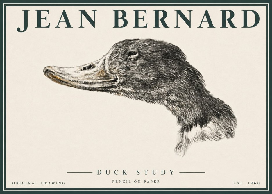 Jean Bernard Study of a Duck No4 - Poszter