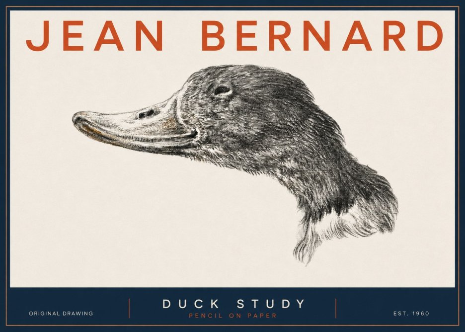 Jean Bernard Study of a Duck No5 - Poszter
