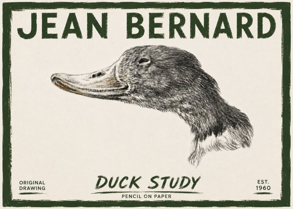 Jean Bernard Study of a Duck No6 - Poszter